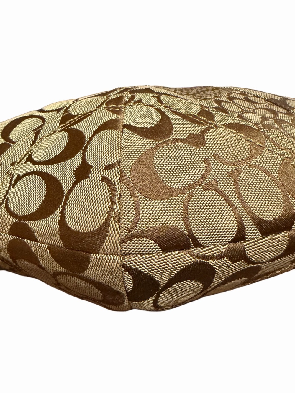 Vintage Coach Soho CrescentSignature Patchwork Small Hobo Y2K Khaki Burgundy - Picture 5 of 11